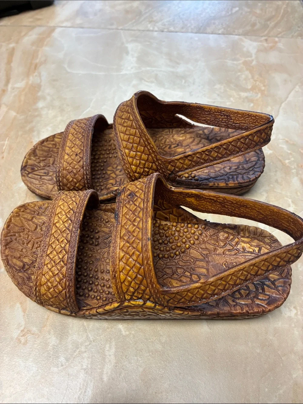 Toddler size 7 j-slips Brown Jesus sandals